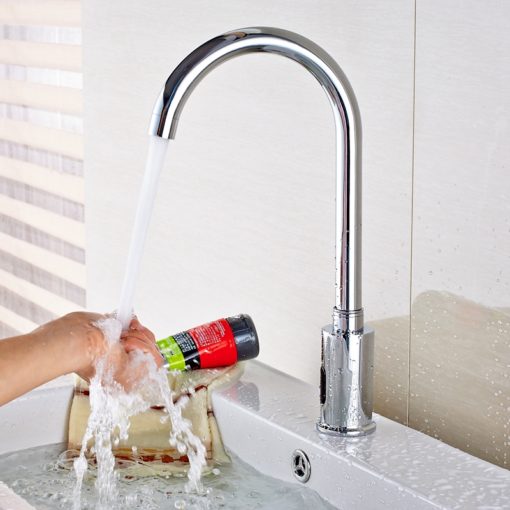 Barth Hands Free Touchless Chrome Bathroom Sink Faucet with Motion Sensor 1