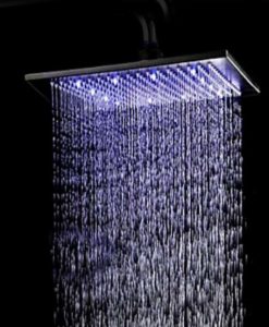 Clifty Oil Rubbed Bronze Hot & Cold Water LED Rain Fall Shower Set with Handheld Shower & Tub Spout (8