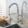 Cumberland Brushed Nickel Hot & Cold Water LED Kitchen Sink Faucet with Dual Spouts