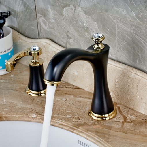Dillon Wide Spread Dual Handle Oil Rubbed Bronze Bathroom Sink Faucet with Hot & Cold Water Mixer 1