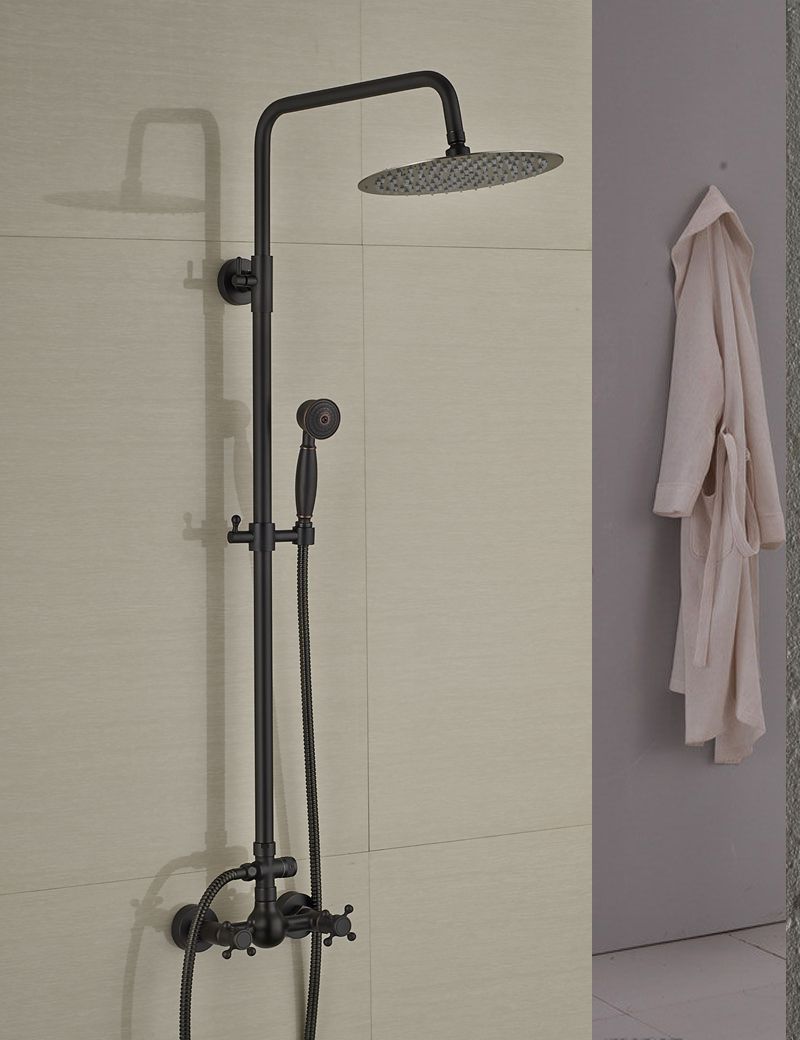 Douglas Oil Rubbed Bronze Wall Mounted RainFall Showerset with Over Head Shower & Handheld Shower 1