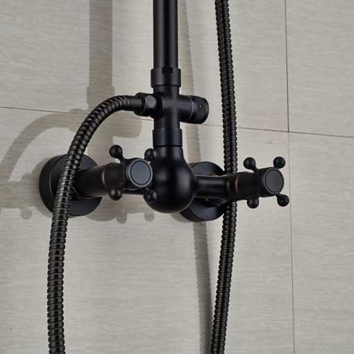 Fillmore Oil Rubbed Bronze Wall Mounted Square RainFall Shower Head with Handheld Shower 1