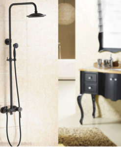 Glen Oil Rubbed Bronze Wall Mounted RainFall Shower Head with Handheld Shower & Tub Spout 1