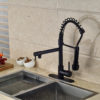 Hayes Oil Rubbed Bronze Hot & Cold Water LED Kitchen Sink Faucet with Dual Spouts & Cover Plate