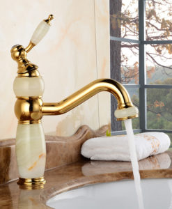 Kahiwa Jade & Gold Finish Bathroom Sink Faucet 2