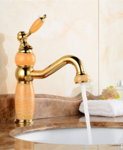 Kahiwa Jade & Gold Finish Bathroom Sink Faucet 2