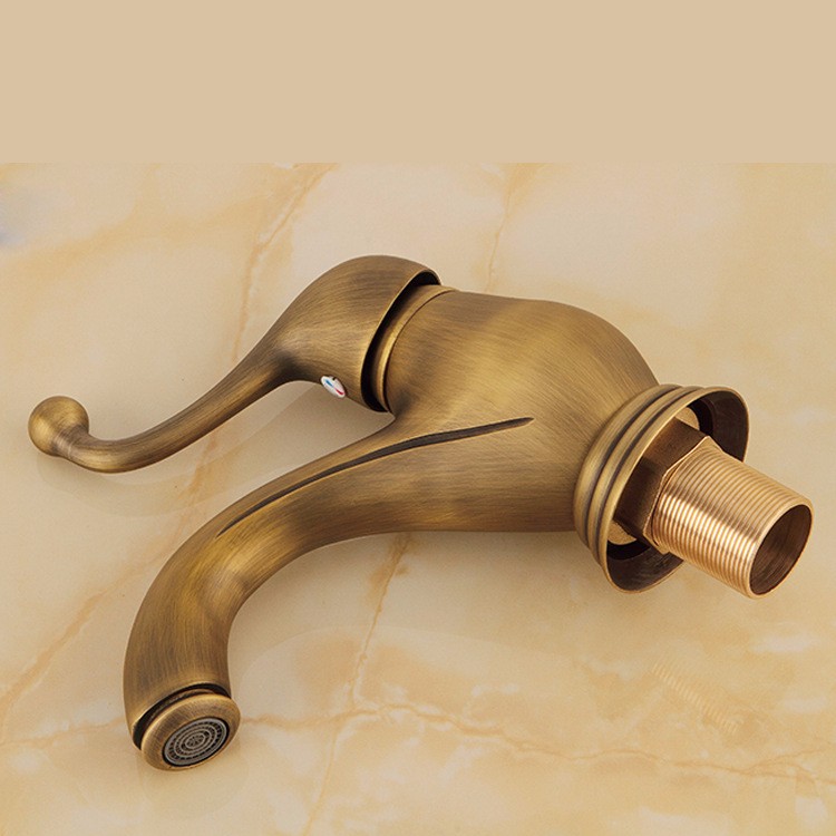 Katahdin Antique Brass Single Handle Bathroom Sink Faucet 1