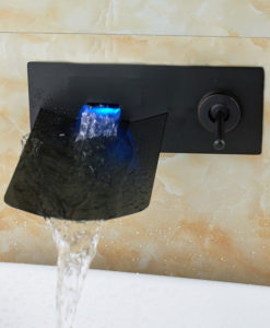 Limekiln Wall Mounted Water Fall LED Bathroom Sink Faucet 5