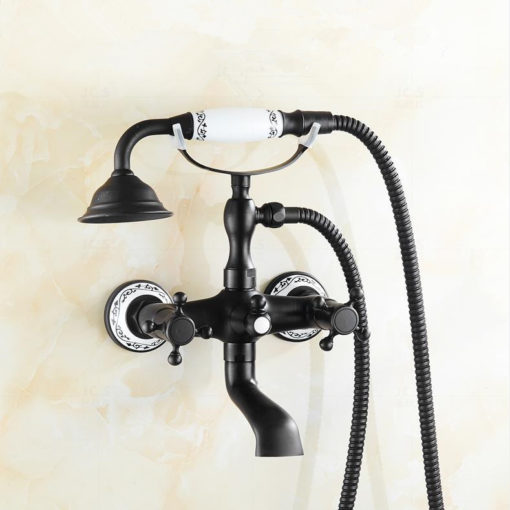 Macon Oil Rubbed Bronze Finish Telephone Hand Shower with Tub Spout & Mixer 1