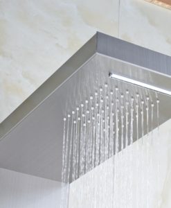 McElmo Chrome Finish Massage Shower Panel System with Shower Head, Hand Held Shower & Body Massage Jets