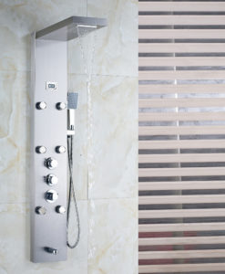 McElmo Chrome Finish Massage Shower Panel System with Shower Head, Hand Held Shower & Body Massage Jets