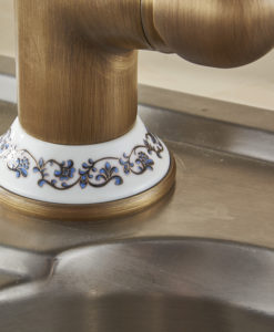 Ouzel Antique Brass Single Handle Kitchen Sink Faucet 6