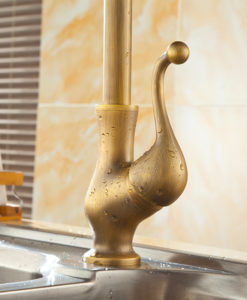 Saguache Antique Brass Single Handle Kitchen Sink Faucet 1