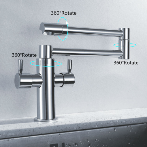 Tallulah Dual Handle Pot Filler Kitchen Faucet with 360 Degree Rotation 1