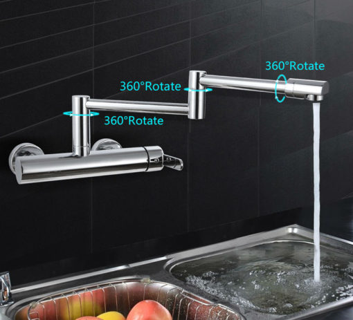Toccoa Single Handle Pot Filler Kitchen Faucet with 360 Degree Rotation 7