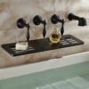 Waihilau Oil Rubbed Bronze Finish Water Fall BathTub Faucet with Soap Dish Holder & Hand Shower 1