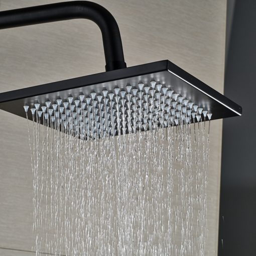 Walker Oil Rubbed Bronze Wall Mounted 8" Square Hot & Cold Water LED RainFall Shower Head with Handheld Shower