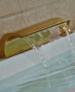 Buy Hamilton Deck Mount Triple Handle 5 Piece Bathtub Waterfall Faucet with Hand Shower