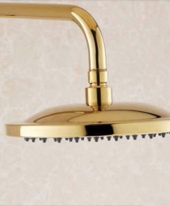 Ricketts Gold Finish Wall Mounted RainFall Shower Set with Handheld Shower, Tub Spout and Hot & Cold Mixer 1