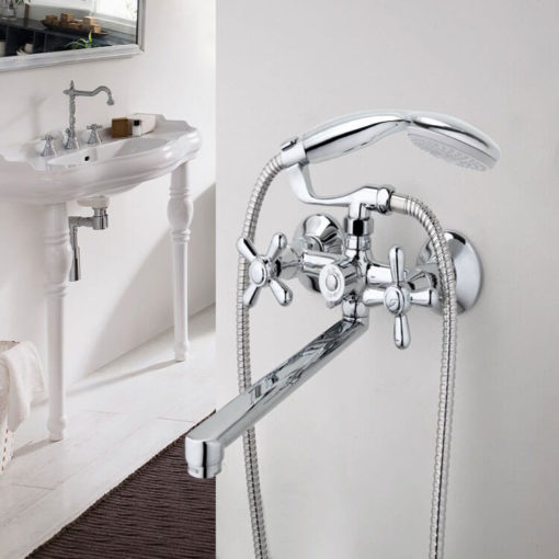 Nomini Exposed Tub Spout Rotatable Mixer with Hand Shower