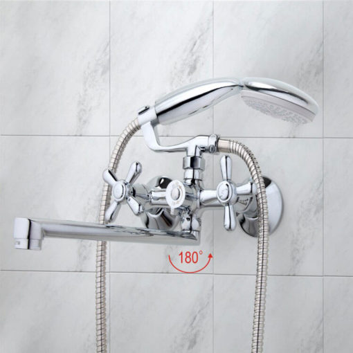 Nomini Exposed Tub Spout Rotatable Mixer with Hand Shower